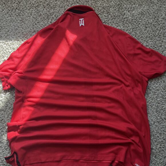 Nike Tiger Woods Collection Golf Polo Shirt Mens XXL Red Dri-Fit Adv Short Sleev - Picture 8 of 9